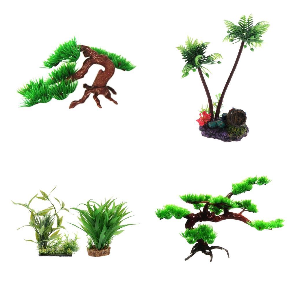 Aquarium Planted Tree - Artificial Pine Tree Plastic Plant Aquarium