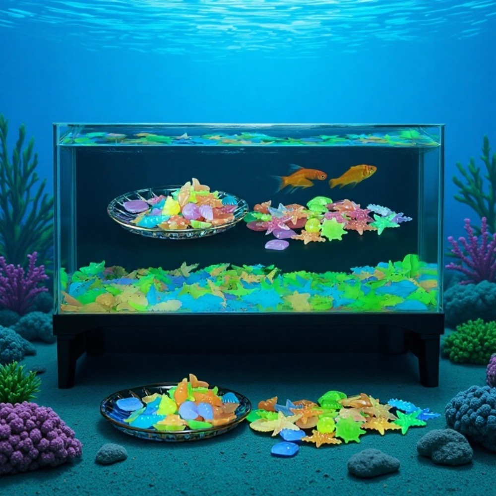 Glowing Luminous Ocean Stones  - Aquarium Plant In Pot recension och pris