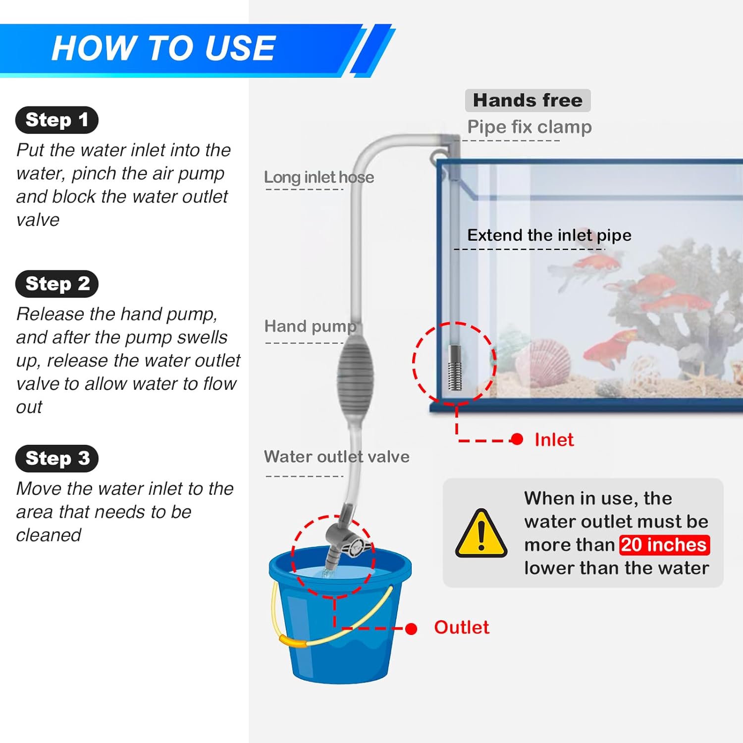 Large Fish Tank Aquarium Sipho - Planted Aquarium Cleaning recension och pris