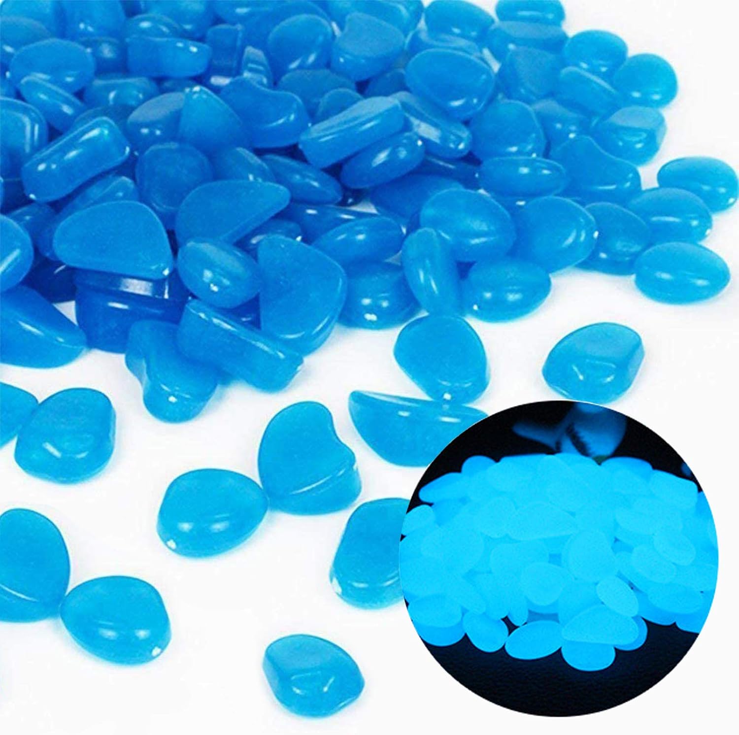 Fish Tank Rocks Glow Blue Pebb - Aquarium Plant In Pot recension och pris