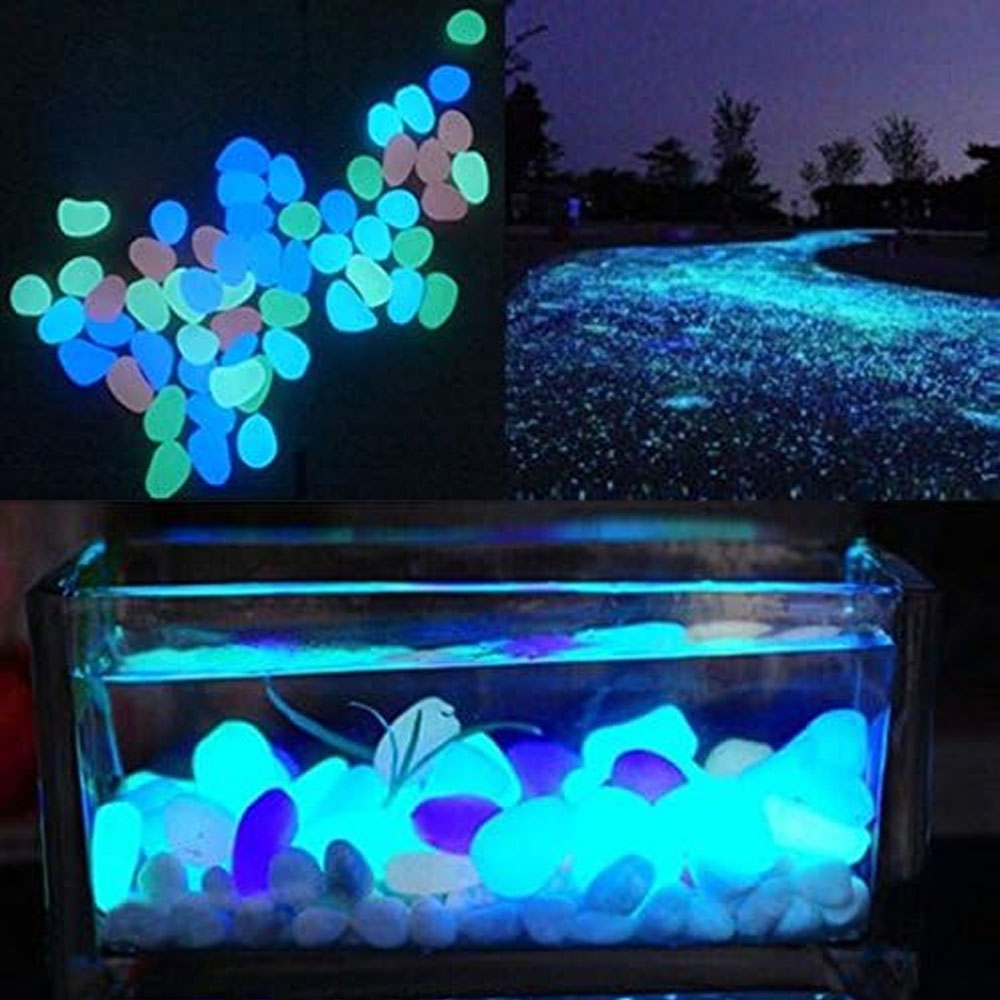 Fish Tank Rocks Glow Blue Pebb - Aquarium Plant In Pot recension och pris