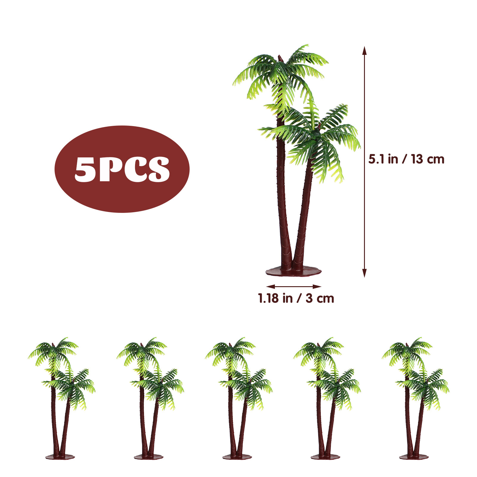 5Pcs Lifelike Coconut Palm Tre - Aquarium Planted Tree recension och pris